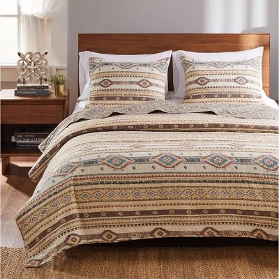 Phoenix Quilt & Sham Set - Greenland Home Fashions Tan 3 Phoenix Quilt & Sham Set - Greenland Home Fashions Tan