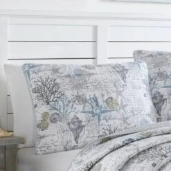 Beach Bliss Pelican Quilt & Sham Set Gray - Tommy Bahama