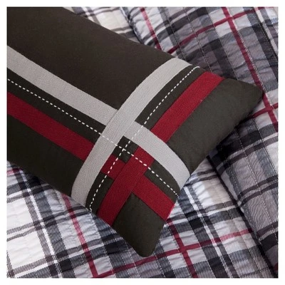 Mi Zone Shawn Plaid Quilted Coverlet Set - Black 5 Mi Zone Shawn Plaid Quilted Coverlet Set - Black - Image 3