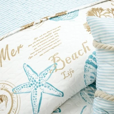 Lush Decor Harbor Life Reversible Quilt Set - Lush Décor Indigo 4 Lush Decor Harbor Life Reversible Quilt Set - Lush Décor Indigo - Image 2