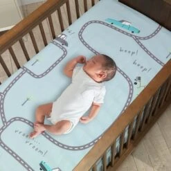 Lambs & Ivy Baby Car Tunes 4-Piece Nursery Crib Bedding Set - Blue -QUILTS Sales unnamed file 222