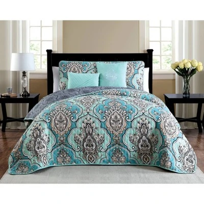 Geneva Home Fashion Avondale Manor Odette Medallion Quilt & Sham Set 6 Geneva Home Fashion Avondale Manor Odette Medallion Quilt & Sham Set - Image 4