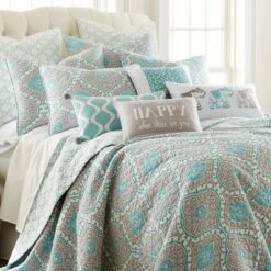 Gramercy Teal Quilt and Pillow Sham Set - Levtex Home