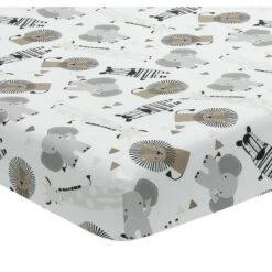Lambs & Ivy Jungle Safari Elephant 3-Piece Mini Crib Bedding Set - Gray/White -QUILTS Sales unnamed file 239