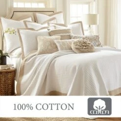 Adobe Border Quilt Set - Tan & Cream - Levtex Home -QUILTS Sales unnamed file 2398