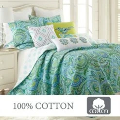 Darjeeling Teal Quilt and Pillow Sham Set - Levtex Home -QUILTS Sales unnamed file 2405