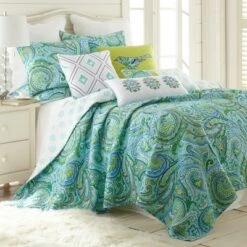 Darjeeling Teal Quilt and Pillow Sham Set - Levtex Home -QUILTS Sales unnamed file 2407