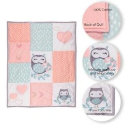 Lambs & Ivy Sweet Owl Dreams Pink Heart Nursery 5-Piece Baby Crib Bedding Set 13 Lambs & Ivy Sweet Owl Dreams Pink Heart Nursery 5-Piece Baby Crib Bedding Set -QUILTS Sales unnamed file 246