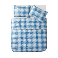 Ryan Plaid Quilt Set - Olivia & Finn Blue -QUILTS Sales unnamed file 2596