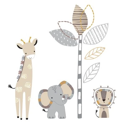 Lambs & Ivy Jungle Safari Gray/Tan/White Nursery 6-Piece Baby Crib Bedding Set 11 Lambs & Ivy Jungle Safari Gray/Tan/White Nursery 6-Piece Baby Crib Bedding Set - Image 9