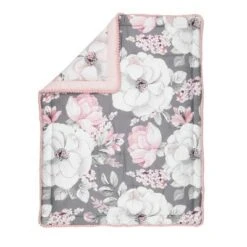 Lambs & Ivy Signature Botanical Baby Watercolor Floral Pink Crib/Toddler Quilt