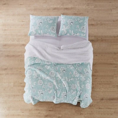 Homthreads Veronique Quilt Set Blue 5 Homthreads Veronique Quilt Set Blue - Image 3