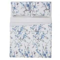 Kasumi Floral Quilt Set Blue/White - Cannon