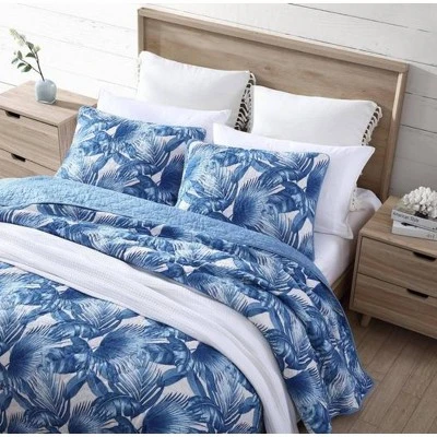 Royal Palm Quilt Set - Tommy Bahama Blue 3 Royal Palm Quilt Set - Tommy Bahama Blue