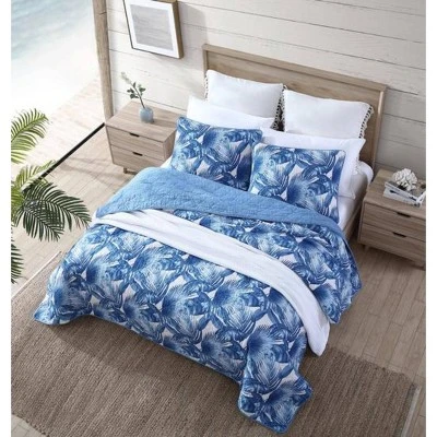 Royal Palm Quilt Set - Tommy Bahama Blue 6 Royal Palm Quilt Set - Tommy Bahama Blue - Image 4