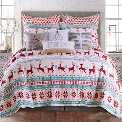Silent Night Teal Holiday Quilt Set - Levtex Home 8 Silent Night Teal Holiday Quilt Set - Levtex Home - Image 6