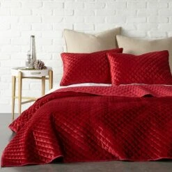 Red Velvet Holiday Quilt Set - Levtex Home -QUILTS Sales unnamed file 2764