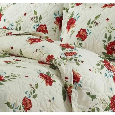 Lyon Floral Oversized Quilt Set - Tribeca Living Multicolored 3 Lyon Floral Oversized Quilt Set - Tribeca Living Multicolored