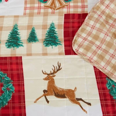 Great Bay Home Reversible Christmas 3-Piece Quilt Set With Shams Holiday Homestead Collection 6 Great Bay Home Reversible Christmas 3-Piece Quilt Set With Shams Holiday Homestead Collection - Image 4