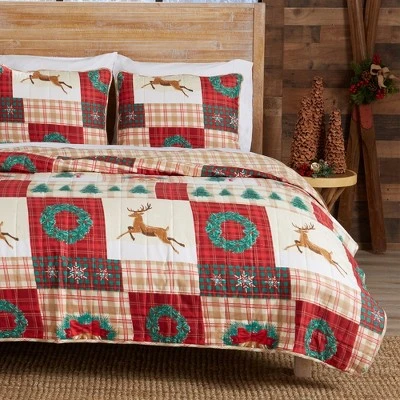 Great Bay Home Reversible Christmas 3-Piece Quilt Set With Shams Holiday Homestead Collection 7 Great Bay Home Reversible Christmas 3-Piece Quilt Set With Shams Holiday Homestead Collection - Image 5