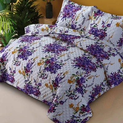 Serena Printed Oversized Quilt Set - Azores Home Multicolored 4 Serena Printed Oversized Quilt Set - Azores Home Multicolored - Image 2