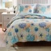 Montego Quilt & Sham Set Aqua Blue - Greenland Home Fashions -QUILTS Sales unnamed file 2817