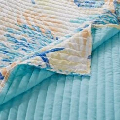 Montego Quilt & Sham Set Aqua Blue - Greenland Home Fashions -QUILTS Sales unnamed file 2819
