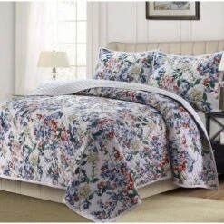 Floris Digital Printed Oversized Velvet Quilt Set - Tribeca Living Multicolored