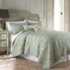 Lyon Teal Toile Quilt Set - One Twin Quilt and One Standard Sham Teal - Levtex Home -QUILTS Sales unnamed file 2984