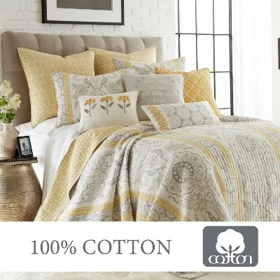 St. Claire Quilt Set Grey, Gold - Levtex Home 5 St. Claire Quilt Set Grey, Gold - Levtex Home - Image 3