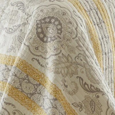 St. Claire Quilt Set Grey, Gold - Levtex Home 6 St. Claire Quilt Set Grey, Gold - Levtex Home - Image 4