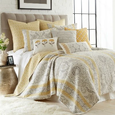 St. Claire Quilt Set Grey, Gold - Levtex Home 7 St. Claire Quilt Set Grey, Gold - Levtex Home - Image 5