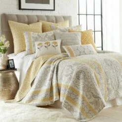 St. Claire Quilt Set Grey, Gold - Levtex Home 14 St. Claire Quilt Set Grey, Gold - Levtex Home -QUILTS Sales unnamed file 2992
