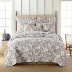 Tanzie Grey Quilt Set - Grey & White - Levtex Home