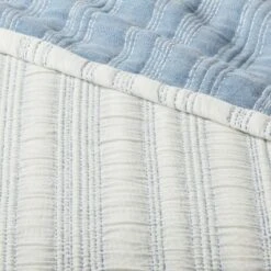 Reversible Matelassé Stitched Stripe Quilt - Threshold™ Off-white/khaki -QUILTS Sales unnamed file 306