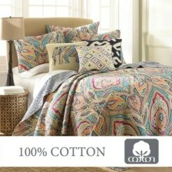 Magnolia Navy Quilt and Pillow Sham Set - Levtex Home -QUILTS Sales unnamed file 3084