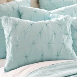 Spa Pintuck Quilt Set - One Twin Quilt and One Standard Sham - Levtex Home