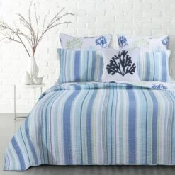 Copa Cabana Quilt Set - Blue, Green & White - Levtex Home -QUILTS Sales unnamed file 3109