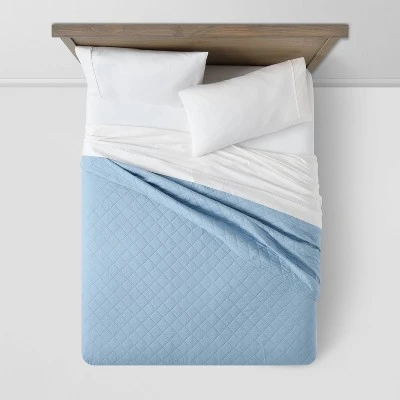 Diamond Stitch Cotton Linen Quilt - Threshold™ Terracotta 4 Diamond Stitch Cotton Linen Quilt - Threshold™ Terracotta - Image 2