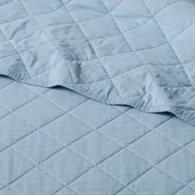 Diamond Stitch Cotton Linen Quilt - Threshold™ Terracotta 5 Diamond Stitch Cotton Linen Quilt - Threshold™ Terracotta - Image 3