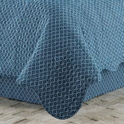 Blue Damask Reversible Moonlit Shadows Quilt Set - Waverly® -QUILTS Sales unnamed file 3158