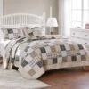 Oxford Quilt & Sham Set Beige/Blue - Greenland Home Fashions 1 Oxford Quilt & Sham Set Beige/Blue - Greenland Home Fashions -QUILTS Sales unnamed file 3171