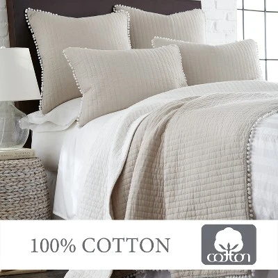 Pom Pom Taupe Twin Quilt - Levtex Home 5 Pom Pom Taupe Twin Quilt - Levtex Home - Image 3