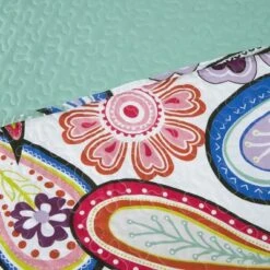 Hastings Home Lizzie Paisley Moroccan Boho Lightweight Twin-Size Quilt Set - 2 Pieces -QUILTS Sales unnamed file 3201