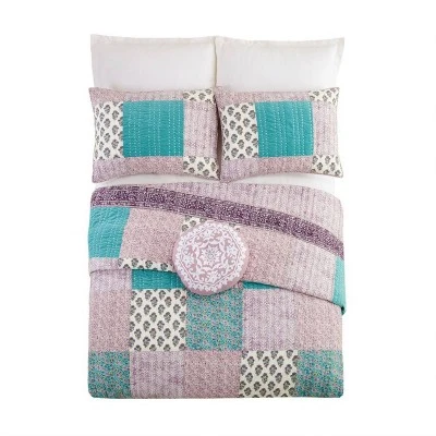 Numbra Quilt - Jessica Simpson Purple/turquoise/white 3 Numbra Quilt - Jessica Simpson Purple/turquoise/white