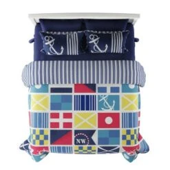 Hastings Home Mariner/Nautical Coastal Reversible Quilt Set Multicolored -QUILTS Sales unnamed file 3227