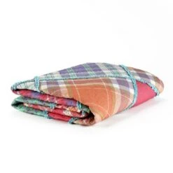 The Lakeside Collection Lakeside Bright Ragged Patchwork Look Bed Quilt with Vermicelli Stitch