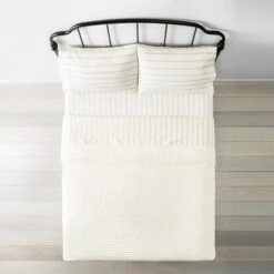 Hearth & Hand With Magnolia Solid Texture Stripe Quilt - Hearth & Hand™ with Magnolia Sour Cream -QUILTS Sales unnamed file 329