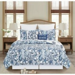 C&F Home Blue Coast Shells Twin Bedspread -QUILTS Sales unnamed file 3317