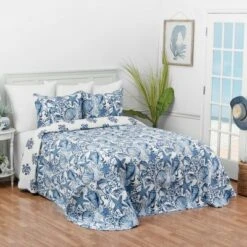 C&F Home Blue Coast Shells Twin Bedspread -QUILTS Sales unnamed file 3318